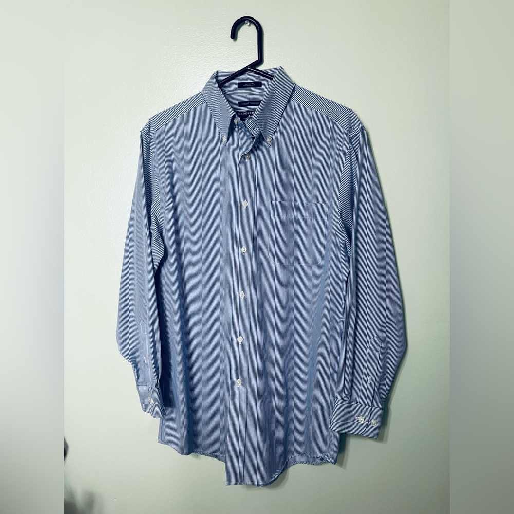 Saddlebred Wrinkle Free Men's Blue Button-Down Shirt